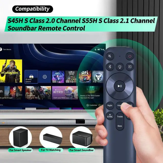 Alt view image 2 of 7 - New Soundbar Remote Control fit for TCL S45H S Class 2.0 Channel S55H S Class 2.1 Channel Sound Bar with Dolby Atmos