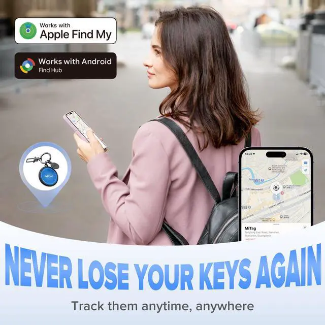Alt view image 2 of 6 - Air Tracker Tag for iOS and Android, Bluetooth Tracker with Cover | Works with Apple Find My & Google Find Hub Key Finder Item Locator for Luggage, Suitcase, Backpack & Travel Gift