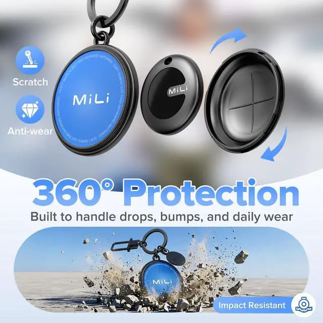 Alt view image 4 of 6 - Air Tracker Tag for iOS and Android, Bluetooth Tracker with Cover | Works with Apple Find My & Google Find Hub Key Finder Item Locator for Luggage, Suitcase, Backpack & Travel Gift