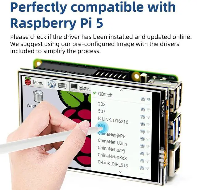 Alt view image 2 of 5 - 3.5 Inch Touch Screen, 480x320 TFT LCD SPI Display Panel for Raspberry Pi 5/4B/3B+/3B/2B/B+/B(No HDMI)