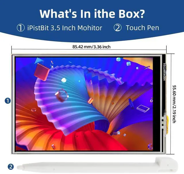 Alt view image 5 of 5 - 3.5 Inch Touch Screen, 480x320 TFT LCD SPI Display Panel for Raspberry Pi 5/4B/3B+/3B/2B/B+/B(No HDMI)