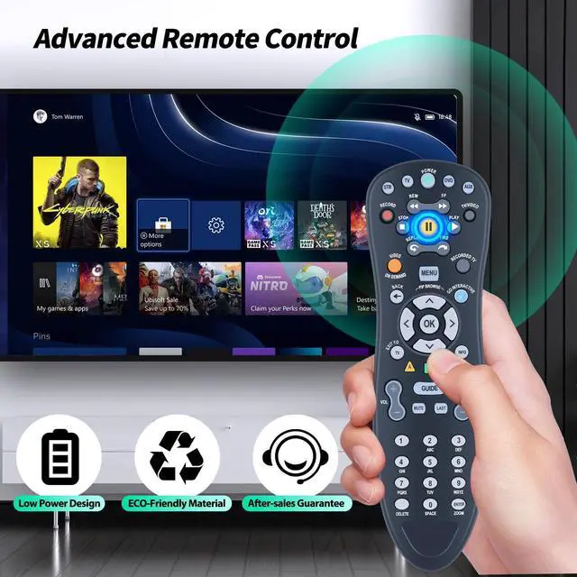 Alt view image 2 of 7 - New Replacement Remote Control for U-Verse S10-S1 S10-S2 S10-S3 S10-S4 Digital TV DVR Uverse Receiver Cable Box C1-517609733288 CYB UG-R31111 TV Compatible