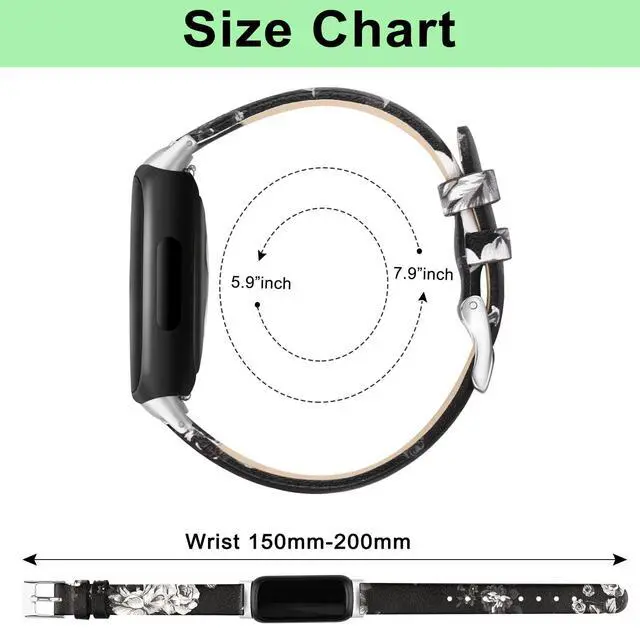 Alt view image 6 of 7 - Leather Band Compatible for Fitbit Inspire 3 Bands Women Men, Classic Soft Genuine Leather Straps for Fitbit Inspire 3/Inspire 2/Inspire HR/Inspire