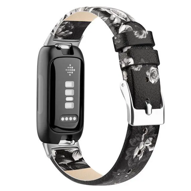 Alt view image 2 of 7 - Leather Band Compatible for Fitbit Inspire 3 Bands Women Men, Classic Soft Genuine Leather Straps for Fitbit Inspire 3/Inspire 2/Inspire HR/Inspire