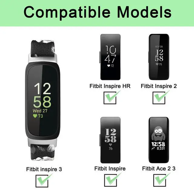 Alt view image 3 of 7 - Leather Band Compatible for Fitbit Inspire 3 Bands Women Men, Classic Soft Genuine Leather Straps for Fitbit Inspire 3/Inspire 2/Inspire HR/Inspire