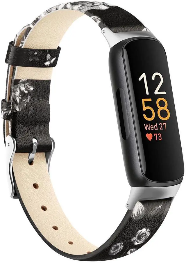 Main image of Leather Band Compatible for Fitbit Inspire 3 Bands Women Men, Classic Soft Genuine Leather Straps for Fitbit Inspire 3/Inspire 2/Inspire HR/Inspire