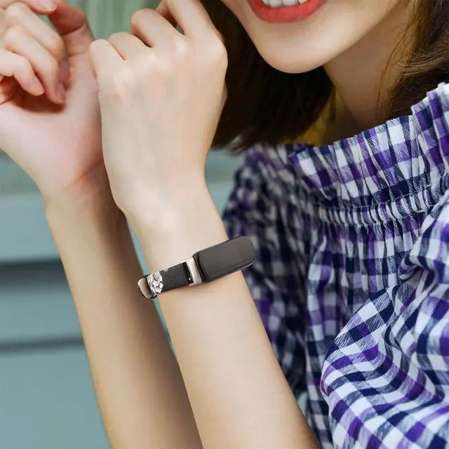 Alt view image 7 of 7 - Leather Band Compatible for Fitbit Inspire 3 Bands Women Men, Classic Soft Genuine Leather Straps for Fitbit Inspire 3/Inspire 2/Inspire HR/Inspire