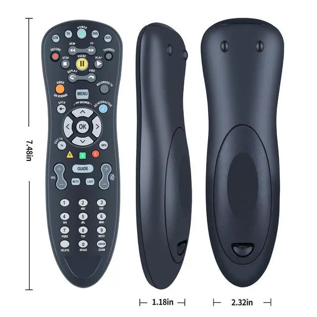 Alt view image 4 of 7 - New Replacement Remote Control for U-Verse S10-S1 S10-S2 S10-S3 S10-S4 Digital TV DVR Uverse Receiver Cable Box C1-517609733288 CYB UG-R31111 TV Compatible