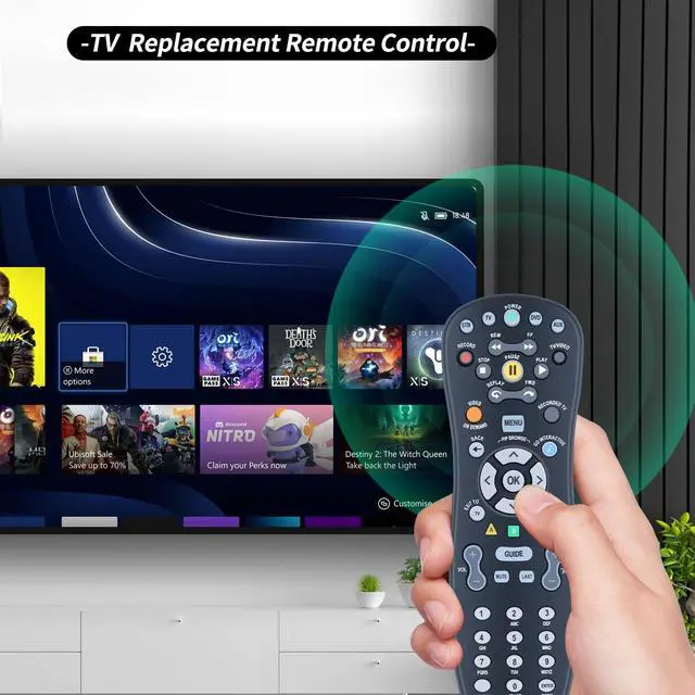 Alt view image 6 of 7 - New Replacement Remote Control for U-Verse S10-S1 S10-S2 S10-S3 S10-S4 Digital TV DVR Uverse Receiver Cable Box C1-517609733288 CYB UG-R31111 TV Compatible