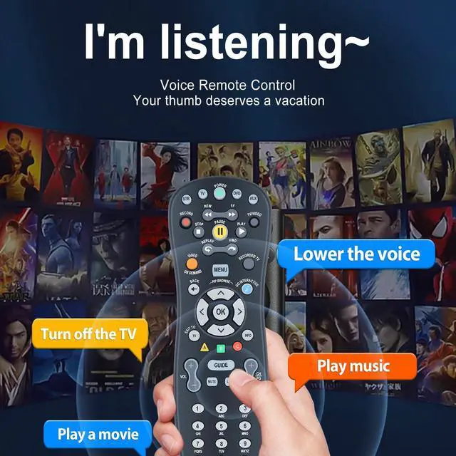 Alt view image 7 of 7 - New Replacement Remote Control for U-Verse S10-S1 S10-S2 S10-S3 S10-S4 Digital TV DVR Uverse Receiver Cable Box C1-517609733288 CYB UG-R31111 TV Compatible