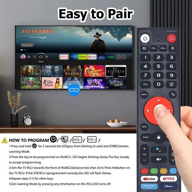 Alt view image 5 of 6 - New V3 Plus Voice Remote Control, Compatible with vSeeBox V3 Plus/Pro Models