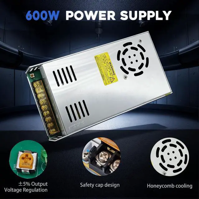 Alt view image 6 of 7 - 110V AC to DC 24V Converter 120V to 24V 25A 600W Power Supply | 25A 600W Switching Power Supply for LED Strip Motor Pump CCTV Camera System Car Stereo 3D Printer