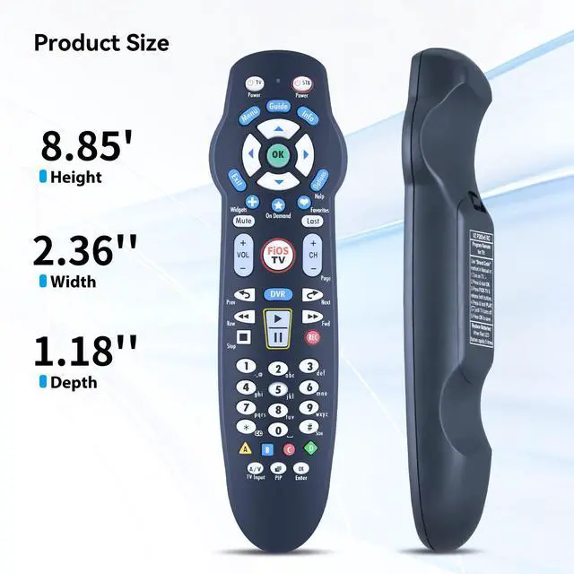 Alt view image 7 of 7 - Universal Replacement Remote for Verision Fios VZ P265v4 P265v5 RC TV STB
