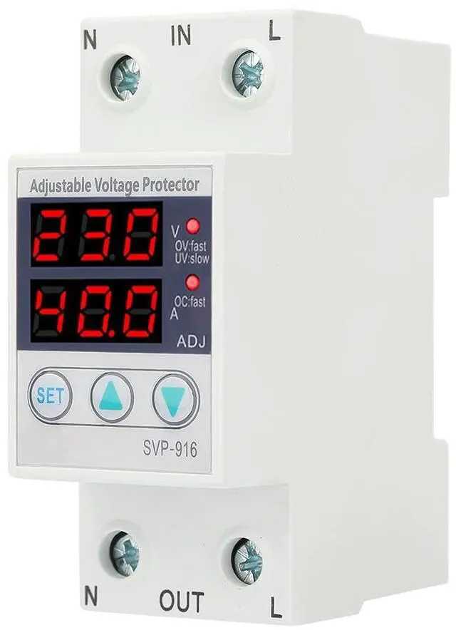Main image of Single Phase Voltage Current Protector 230VAC Adjustable Over Under Voltage Protection for Appliances(63A)