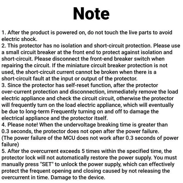 Alt view image 4 of 7 - Single Phase Voltage Current Protector 230VAC Adjustable Over Under Voltage Protection for Appliances(63A)