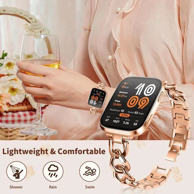Alt view image 4 of 7 - 22mm Band for Amazfit Cheetah 2 Ultra, Women's Metal | Women's Metal Skeleton Chain Link Replacement Strap for Amazfit Balance Ultra/3/2/Active Max/Bip 6/5/GTR 4/3 Pro