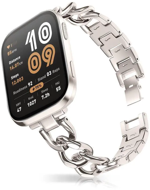 Main image of 22mm Band for Amazfit Cheetah 2 Ultra, Women's Metal | Women's Metal Skeleton Chain Link Replacement Strap for Amazfit Balance Ultra/3/2/Active Max/Bip 6/5/GTR 4/3 Pro