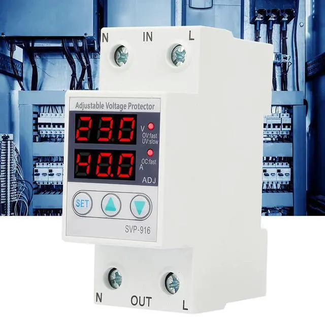 Alt view image 7 of 7 - Single Phase Voltage Current Protector 230VAC Adjustable Over Under Voltage Protection for Appliances(63A)