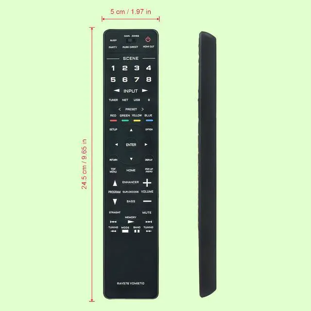 Alt view image 3 of 6 - Replacement Remote RAV576 VDM8710, Fit for Yamaha AV Receiver | RX-A2A RX-A4A RX-A6A RX-A8A RX-A4ABL