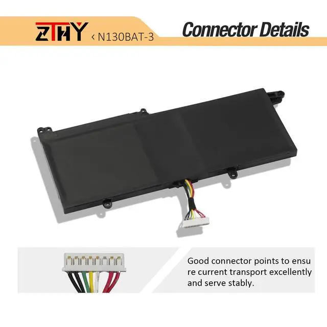 Alt view image 4 of 7 - N130BAT-3 Laptop Battery Replacement for Clevo B1301 B1504 N130BU N130WU | N131BU N141ZU N151ZU Sager NP3132 NP3145 NP3156 Tuxedo InfinityBook Pro 13 V2 14 V3 Galago pro 2 3 Schenker Slim 13 14 15