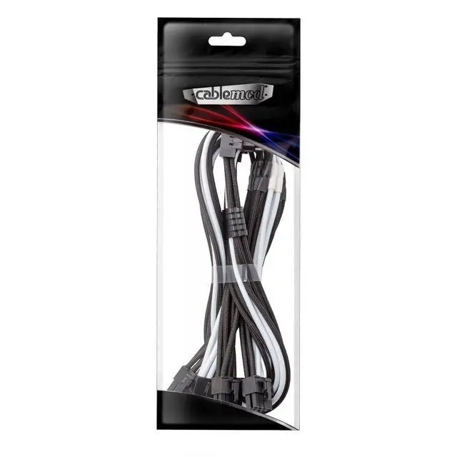 Alt view image 4 of 4 - E-Series Pro ModFlex Sleeved 12V-2x6 12VHPWR 90° StealthSense PCIe Cable for EVGA G/G+ / P/P+ / T (Variant A, Black + White)