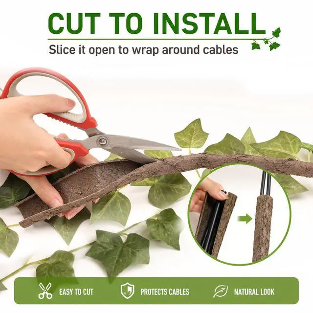 Alt view image 6 of 7 - Artificial Leaf Vine Decor Flexible Wire Protector for Indoor Outdoor Use | Garden, DIY Landscaping & Home