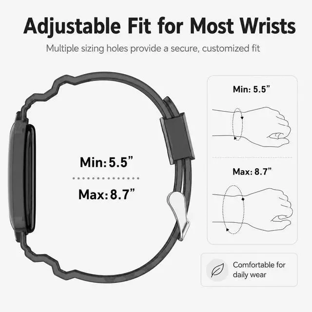 Alt view image 6 of 7 - Silicone Band Compatible with Google Fitbit Air, Replacement Sport Strap, Soft Translucent Watch Band with Secure Metal Buckle, Adjustable Lightweight Wristband for Men Women, Band Only