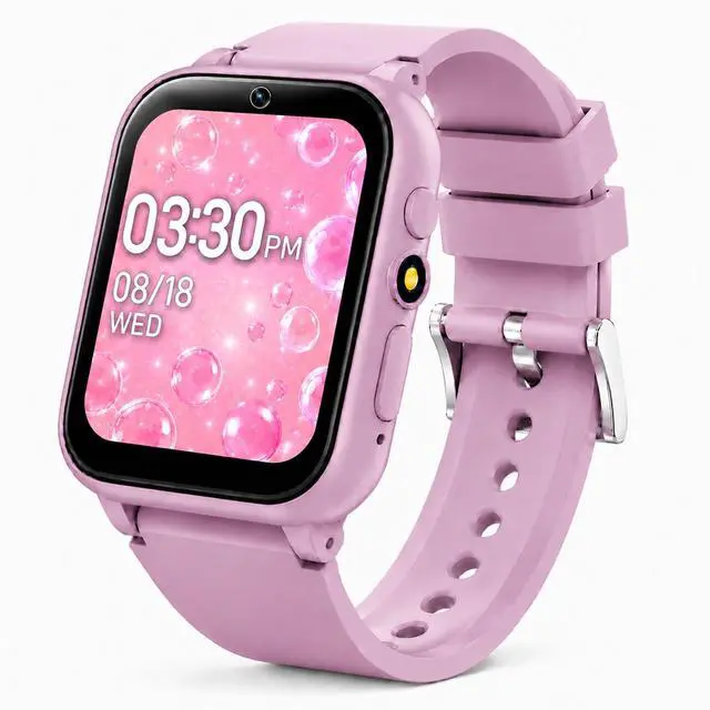 Main image of 1.69'' Kids Smart Watch for Boys and Girls, Pink | Includes 2 screen protectors, 1GB SD card and school mode