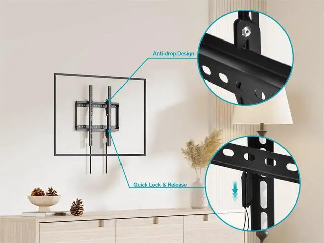 Alt view image 5 of 6 - Essential Tilt TV Wall Mount Bracket Low Profile for 23" to 55" TVs up to 77lbs, Max VESA 400x400, UL Certified