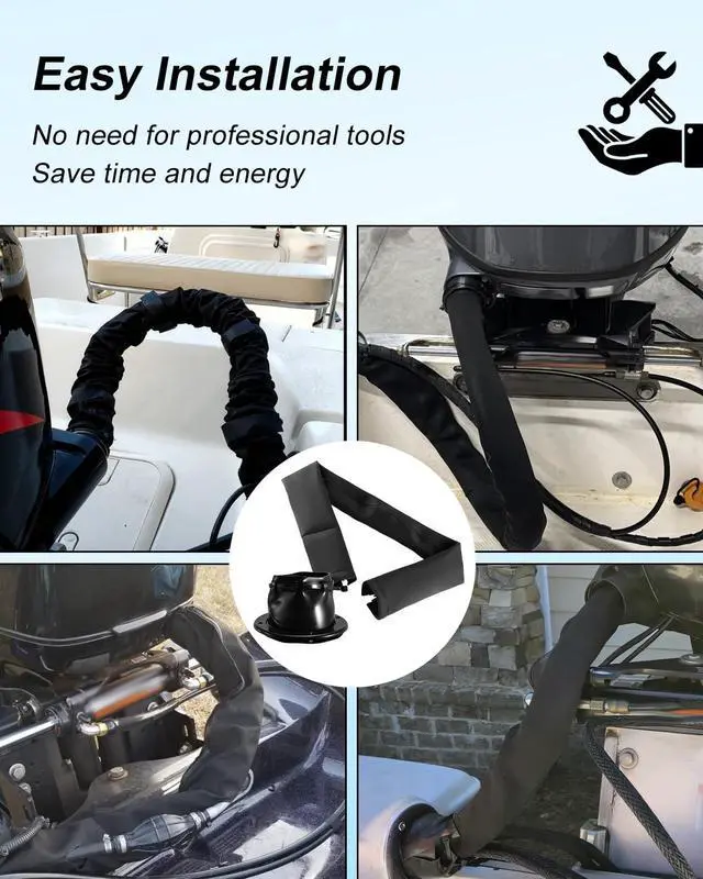Alt view image 6 of 6 - 48-Inch Zippered Rigging Sleeve with Marine Cable Boot, Fit for Yacht Cable | Trolling Motor Cable Sleeve Fit for Yacht Cable Management Kit