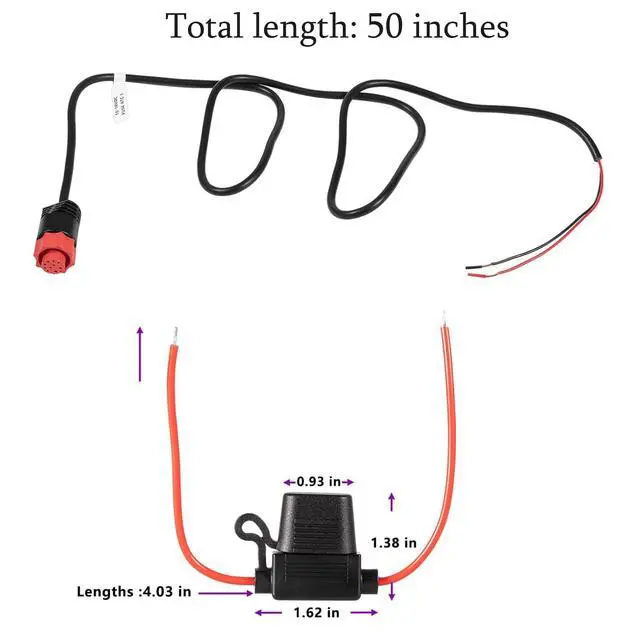 Alt view image 3 of 4 - Replacement for Lowrance HDS/Elite/Hook/Mark Power Only Cable 000-14041-001 (Dont fit Hook2 Models) 3 Foot, 2-Wire
