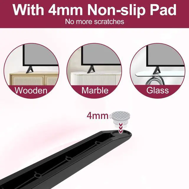 Alt view image 3 of 7 - Replacement TV Stand Legs for Vizio, TV Stand Tabletop for Vizio D32F-J04 D43F-J04, Only for D32F-J04 D43F-J04 Smart TV, Not Universal Legs, with Screws and Instructions