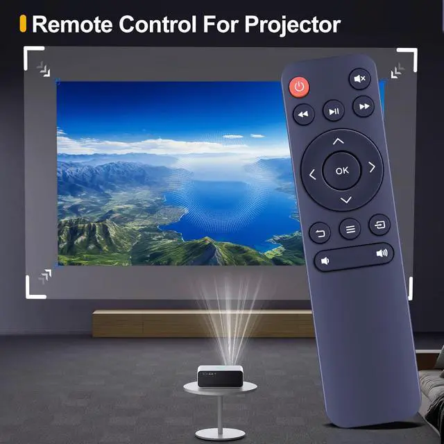 Alt view image 2 of 7 - New Replacement Remote Control for Sainellor AMX100, WISHOLY X3 Projector | for VISSPL V16, PURSHE HI-01, CiBest SO-S, Roconia G3W (White Color)