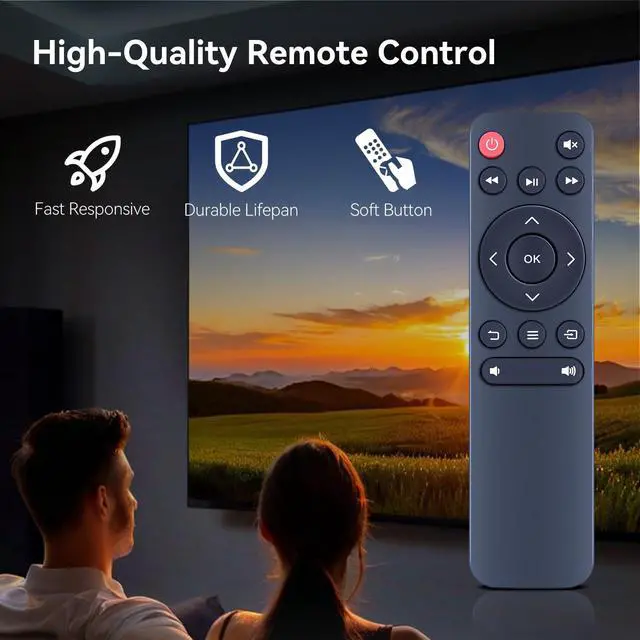 Alt view image 5 of 7 - New Replacement Remote Control for Sainellor AMX100, WISHOLY X3 Projector | for VISSPL V16, PURSHE HI-01, CiBest SO-S, Roconia G3W (White Color)