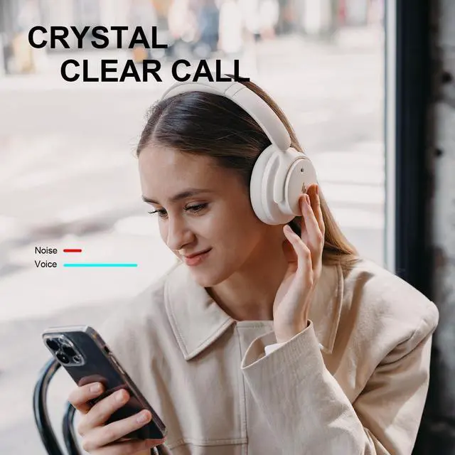 Alt view image 6 of 6 - H9 Bluetooth Headphones with -44dB Hybrid Active Noise Cancelling | 266g Lightweight Comfort Over Ear Wireless Bluetooth Headphones with Foldable Design, Hi-Res Audio, AI Clear Call & Custom EQ