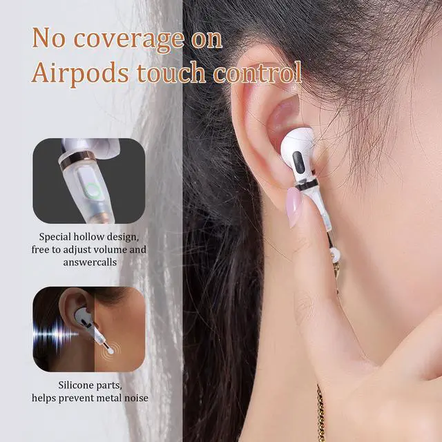 Alt view image 4 of 6 - Fashion Magnetic Anti-Lost for Airpod Strap Necklace Lanyard, Neckband for AirPods 3 2 1/ Pro/ Pro 2(Gold Cable Design)