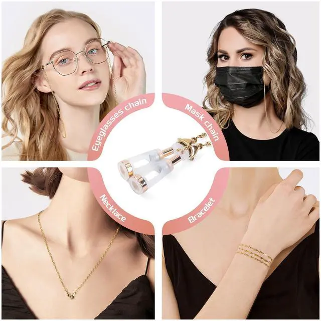 Alt view image 3 of 6 - Fashion Magnetic Anti-Lost for Airpod Strap Necklace Lanyard, Neckband for AirPods 3 2 1/ Pro/ Pro 2(Gold Cable Design)