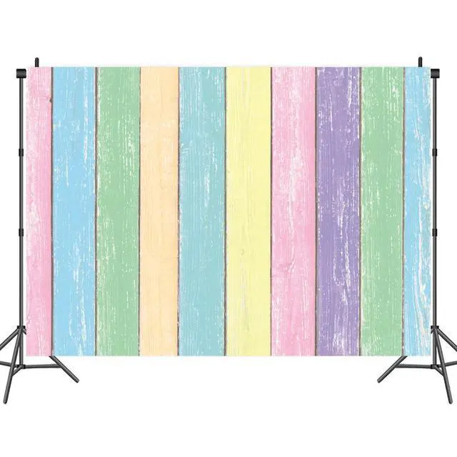 Alt view image 5 of 7 - Easter Colorful Wood Photography Backdrops 8X6FT Easter Pastel Rustic Wooden Background Boy Girl Baby Shower Birthday Party Decorations Banner Portrait Photoshoot Studio Props (94 x 70 inch)