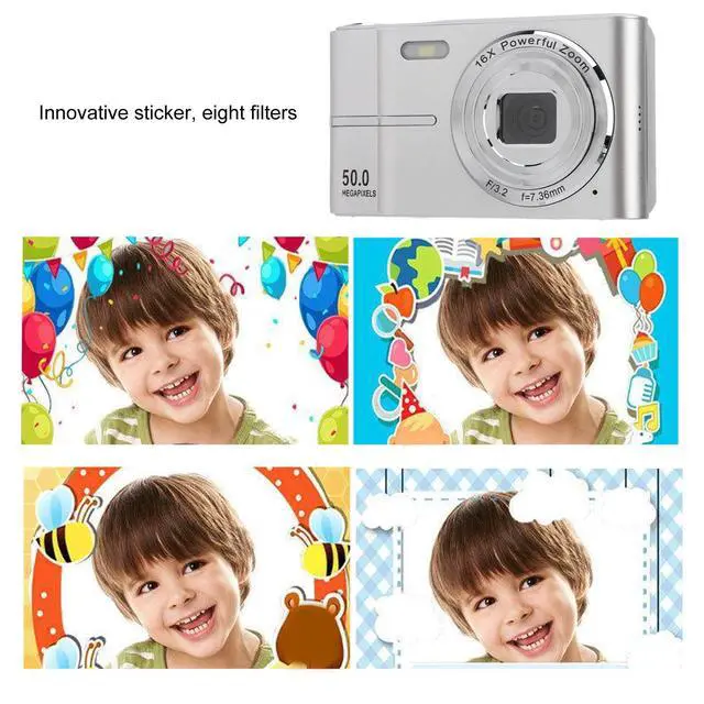 Alt view image 6 of 7 - Digital Camera, Autofocus FHD 1080P 50MP Vlogging Camera, 16X Zoom Portable Camera Compact Small Video Cam Shoot Digital Camera for Beginner