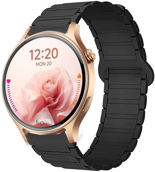 Main image of Compatible for Aeac Smart Watch Bands, 20mm, 22mm Quick Release Silicone Sport Strap Replacement Watchband Compatible for Aeac 1.32 Inches Round, W208 Plus, IDW19, IDW28, GTX12 Smart Watch