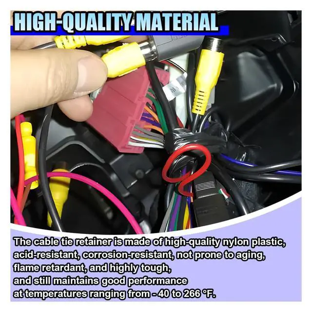 Alt view image 4 of 6 - 110PCS Automotive Push Mount Cable Zip Ties, Heavy Duty Nylon Car Mount Wire Ties with Assorted Sizes, Self Locking UV Resistant Harness Clips for Car, Indoor Wire Bundling, Construction