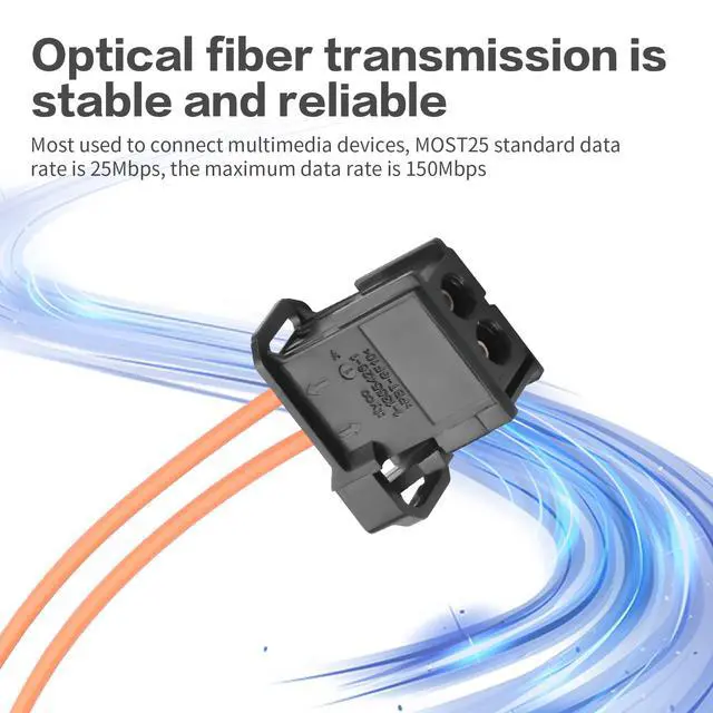Alt view image 5 of 6 - Auto Fiber Optical Optic Loop Cable 1M/3.3FT Anti-Pull Waterproof High Temperature Resistant PBT Audio Amplifier Car Most Fiber Optic Cable (Male to Male)
