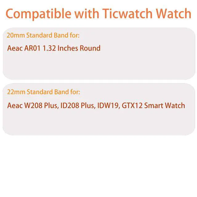 Alt view image 2 of 6 - Compatible for Aeac Smart Watch Bands, 20mm, 22mm Quick Release Silicone Sport Strap Replacement Watchband Compatible for Aeac 1.32 Inches Round, W208 Plus, IDW19, IDW28, GTX12 Smart Watch