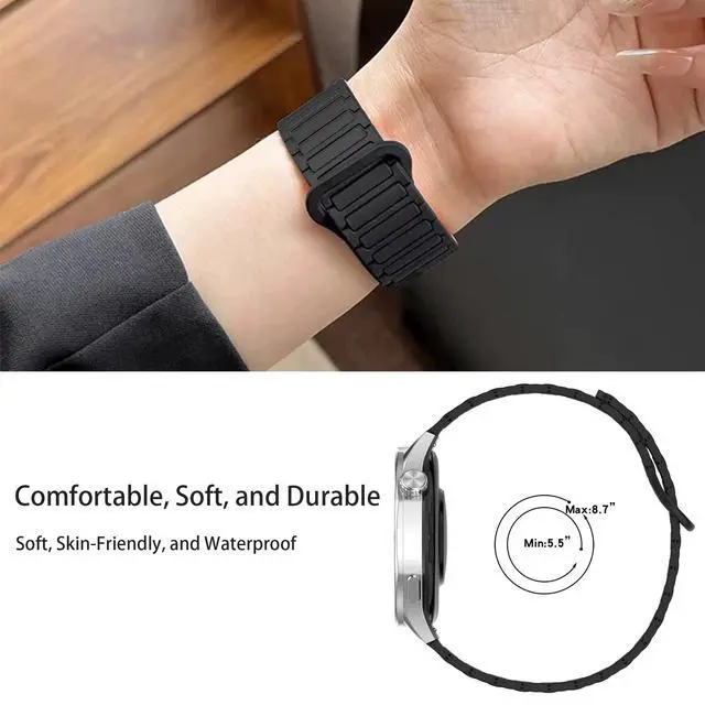Alt view image 6 of 6 - Compatible for Aeac Smart Watch Bands, 20mm, 22mm Quick Release Silicone Sport Strap Replacement Watchband Compatible for Aeac 1.32 Inches Round, W208 Plus, IDW19, IDW28, GTX12 Smart Watch