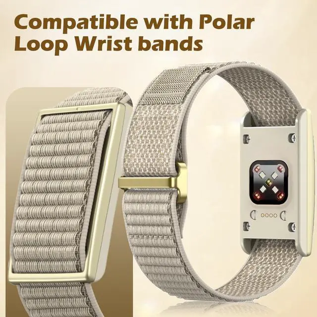 Alt view image 2 of 7 - Nylon-Band Compatible with Polar-Loop - Soft Breathable Strap | Visible Armband 2.0 replacement for Polar Loop. Secure hook-loop closure, comfortable adjustable wristband for men & women