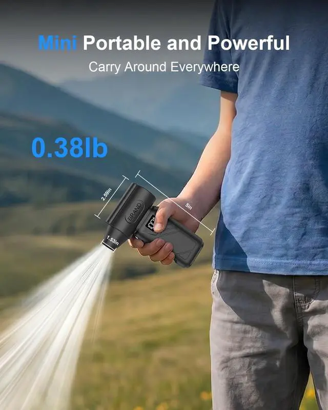 Alt view image 3 of 6 - Solarplay Black Compressed Air Duster, 130000 RPM Cordless Air Blower with 5-Gear Adjustable Speed, 4000mAh Fast Charging, 4 Nozzles for Car Cleaning Kit, PC Electronics, Home, Outdoor & Inflatables