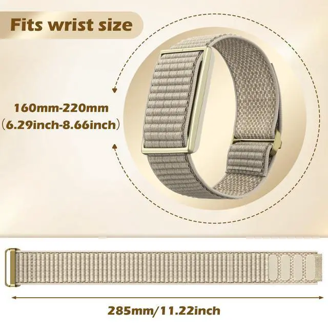 Alt view image 5 of 7 - Nylon-Band Compatible with Polar-Loop - Soft Breathable Strap | Visible Armband 2.0 replacement for Polar Loop. Secure hook-loop closure, comfortable adjustable wristband for men & women