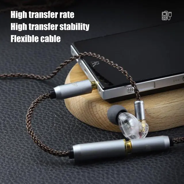 Alt view image 6 of 7 - 3.5MM Male to 4.4MM Female Conversion Cable AC8G OFC Adapter Cable,Aging Resistance PVC Material,Metal Shell,Gold-Plated Plug 2.7inch 4.4MM Female