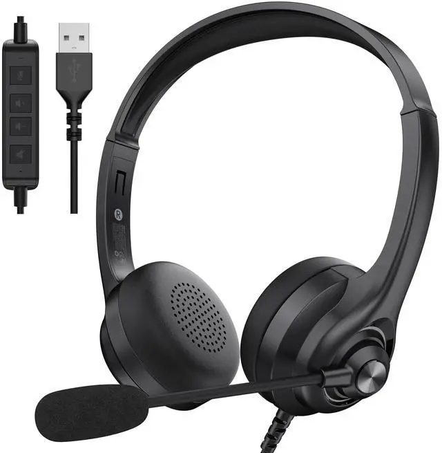 Main image of Bluetooth Ear Buds Wireless Earbuds Long-Playtime, Voicelink 100 Wired Headphones, Wired Headset with Noise Cancelling Microphone for PC Laptop, USB Connection Plug and Play