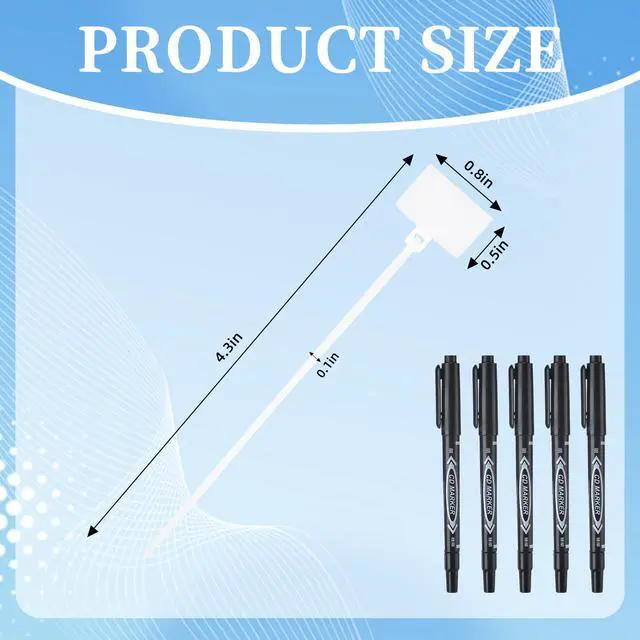 Alt view image 2 of 6 - 1000 Pcs 4 Inch Marker Nylon Cable Ties with 5 Pens, Plastic Water Proof Tag, Self-locking Written-on Cord Marker, Security Label for Cabling, Wire Label, Shipping Hanging Tags White